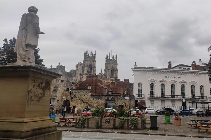 York town square on an overcast day.