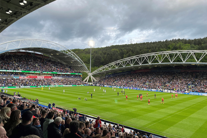 The John Smiths stadium on a cloudy match day by Ryan Bennett