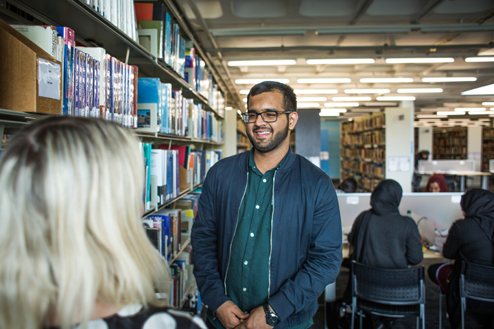 Students in the library