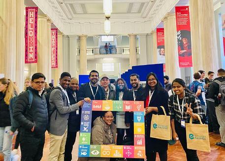 Students posing in sustainability conference