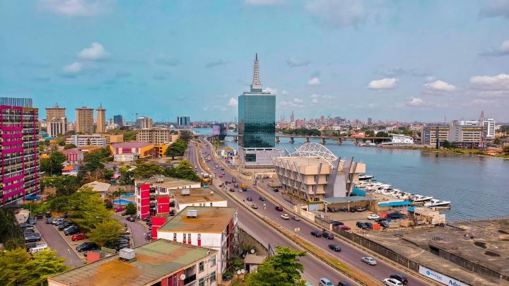 A view across the city of Lagos, Nigeria