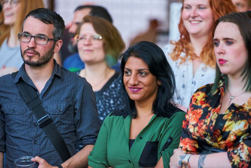 Audience listening at a Cafe Scientifique event