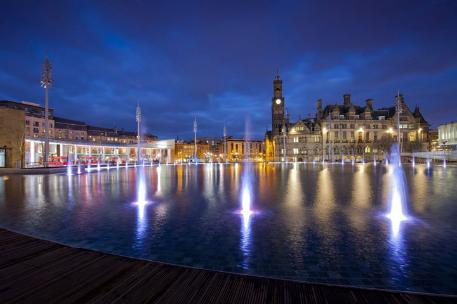 Bradford City Park at night 