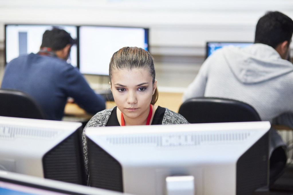 Students in computer science lab