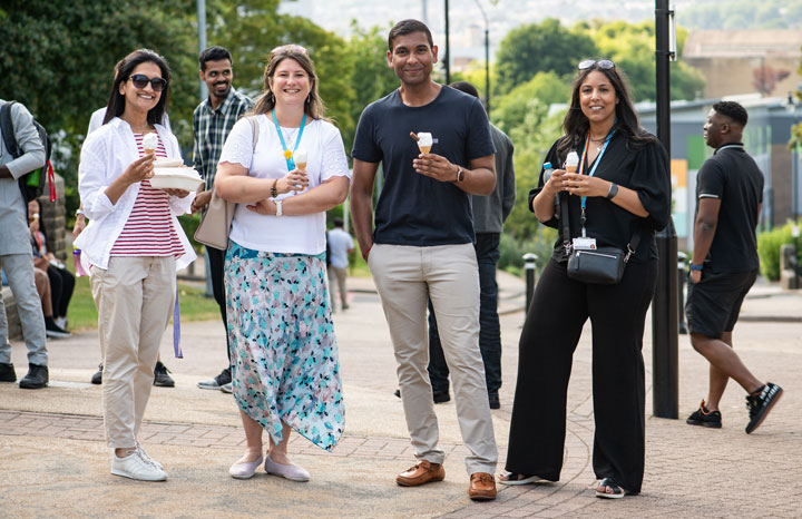 Banita Lal, Dr Natalie Wilmot, Professor Sankar Sivarajah and Rachel Sammut at IMSS social event