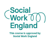 Social Work England Logo, showing course approval