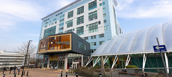 Exterior of the Richmond building on the University of Bradford campus.