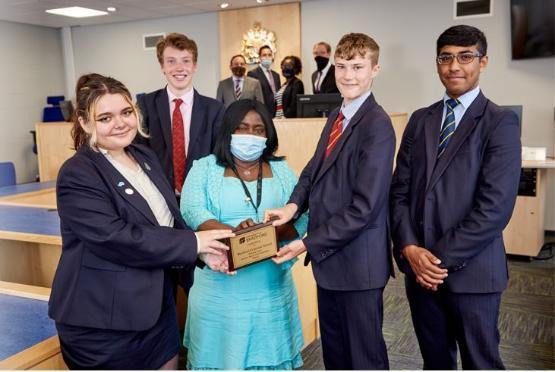 Bradford Grammar School pupils with Prof Engobo Emeseh