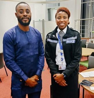 Social work graduate of 2022 Momoh Suleman with Detective Superintendent Tanya Wilkins