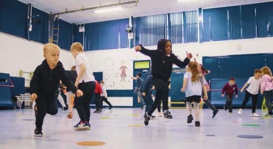 Schoolchildren playing