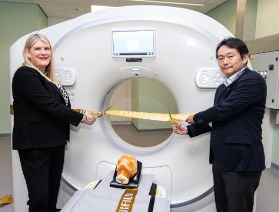 Prof Karen Stansfield from the University of Bradford and Tsutomu 'Tom' Watanabe (MD Fujifilm UK).