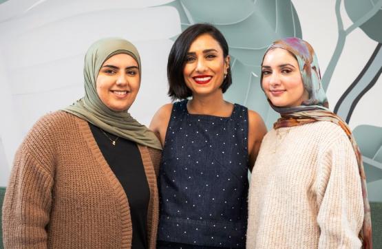 Anita Rani meets two of the students who have benefited from her scholarship