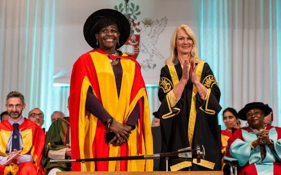 Dame Magge Aderin-Pocock receiving honorary doctorate