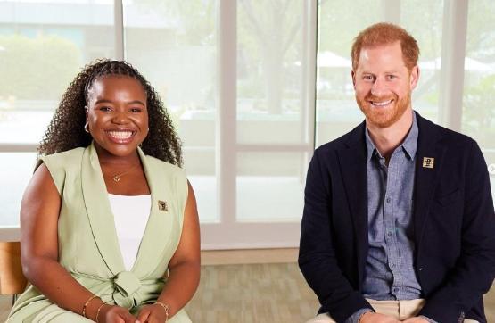 Vee Kativhu with Prince Harry