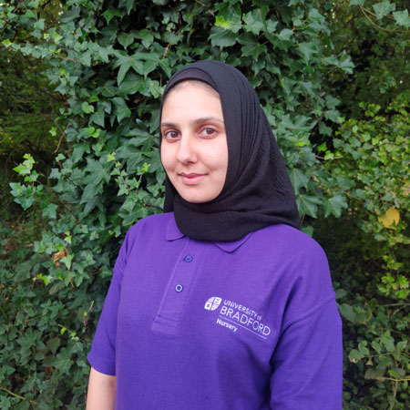 Nazia, at the University of Bradford Nursery