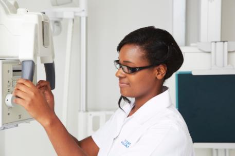 A student using imaging equipment